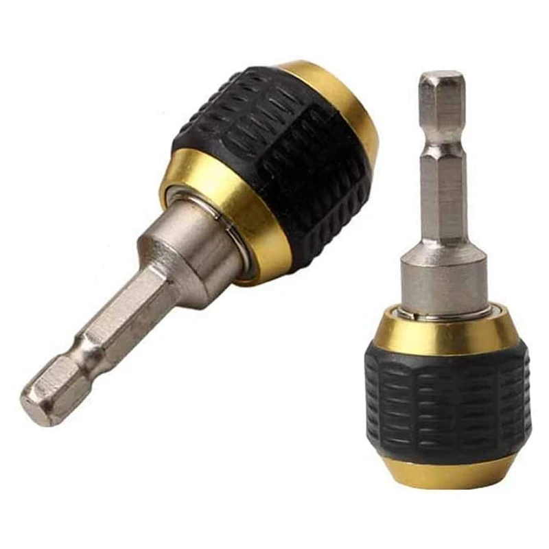 

2Pcs Hexagon Shank Quick Coupling-3.9X2X2 Inch Quick Change Adapter 1/4Inch Bit Holder