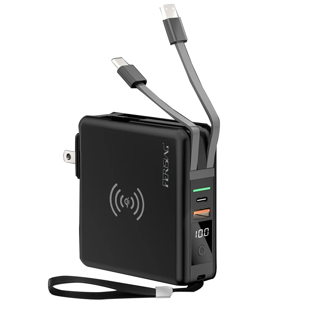 FERISING 4 в 1 беспроводной внешний аккумулятор + PD Быстрая быстрая зарядка Type C USB QC 3 0