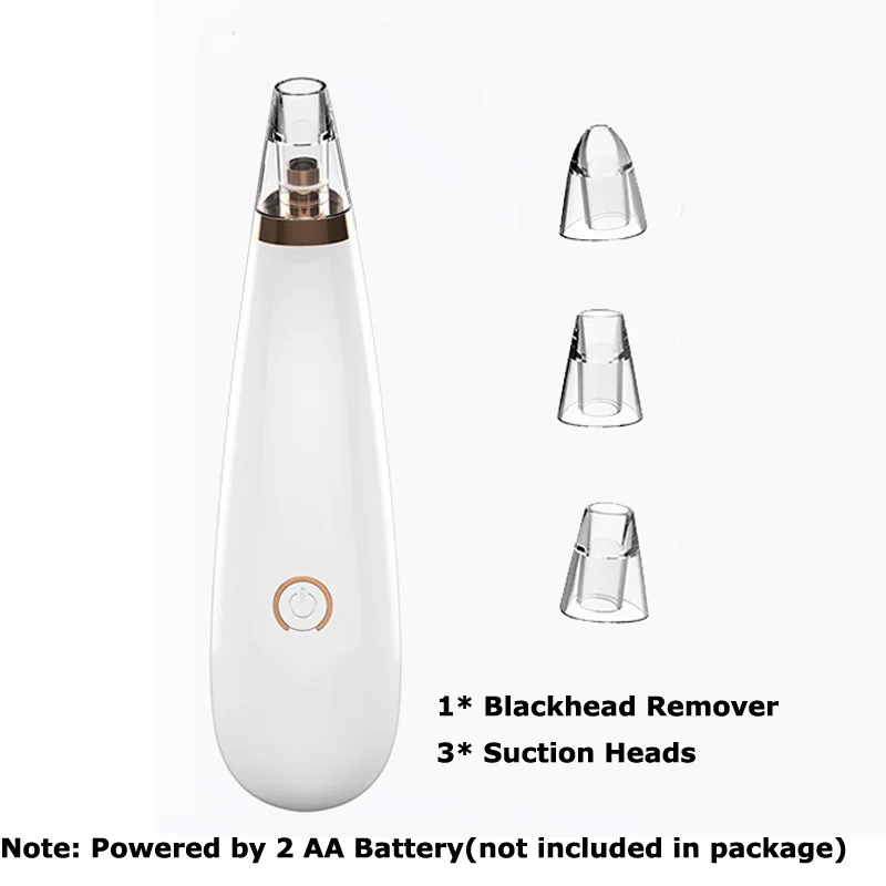 Powered By Battery Электрическое средство для устранения черных точек прибор для вакуумной чистки угрей инструмент для ухода за кожей лица Замена всасывающих головок поры, акне присоска затягивает кожу - Цвет: Powered By Battery