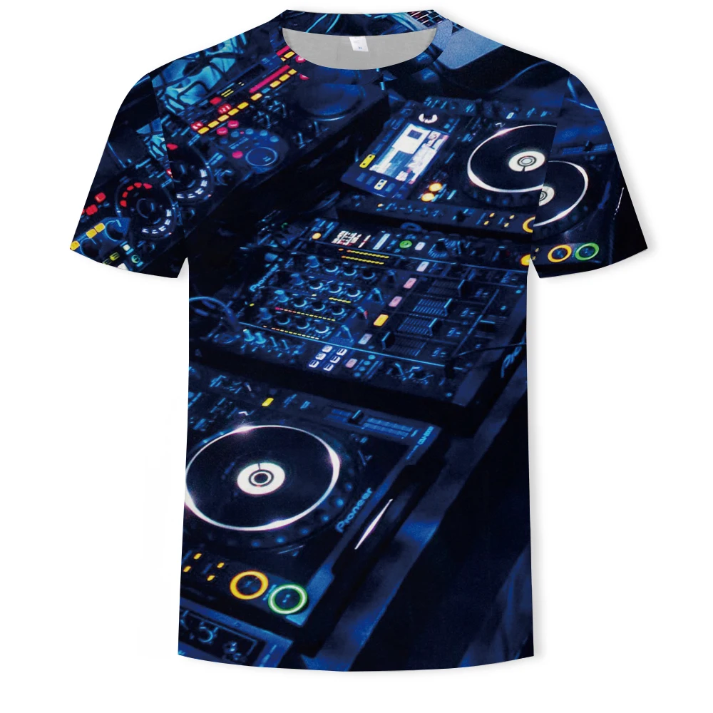 

DJ live disco 3d printing men's and women's t-shirts soft material shirts casual loose t-shirt sports men's street clothing