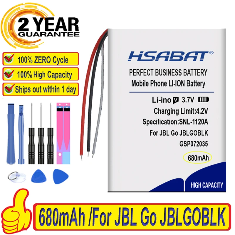 Топ-бренд 100% Новый 680 мАч GSP072035 Аккумулятор для JBL GO FF Go JBLGOBLK батареи + Бесплатные