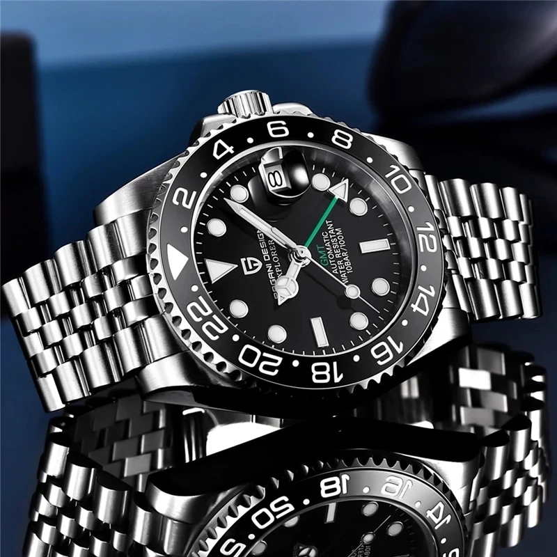 PAGANI DESIGN GMT 40MM Mechanical Watches Top Brand Sapphire Glass Stainless Steel Sports Waterproof Men's Automatic Watch 1
