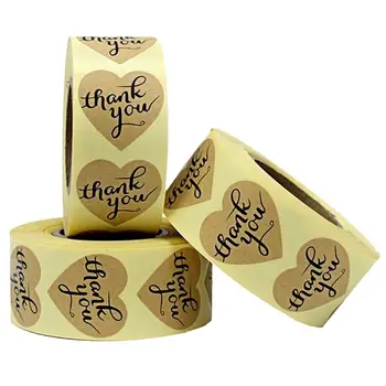 

1 Set/3 Roll Stickers Practical Gift Wrapping Stickers Kraft Paper Adhesive Stickers Sealing Labels for Bottles Bags Jars