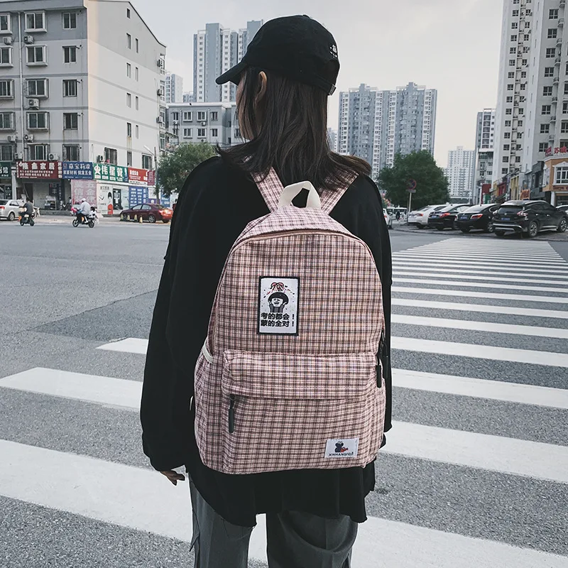 

Sweet Ladies' INS Girly Style 2019 New Style Simple Versatile Large Capacity Canvas Backpack Bag Women's