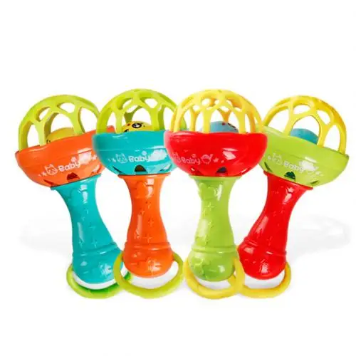 Random Color Игрушка-погремушка для ребенка, умное захватывание десен, Колокольчик для рук, забавное упражнение, чувство пространства, интеллектуальное развитие, подарок на день рождения - Цвет: Random Color