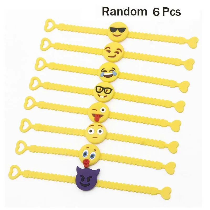 6Pcs One Smile 3/4/6 шт. Детские День рождения пользу браслет Baby Shower подарок на крестины сувенир наполнители для пиньяты настоящий Back to School - Цвет: 6Pcs One Smile