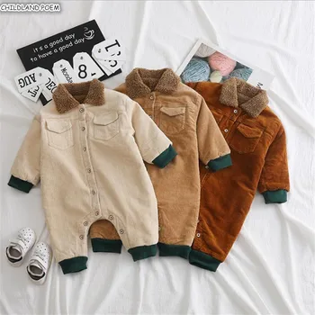 

Baby Romper Winter Corduroy Fleece Thicken Baby Boy Romper Newborn Baby Clothes Infant Baby Jumsuit Girl Romper Clothes