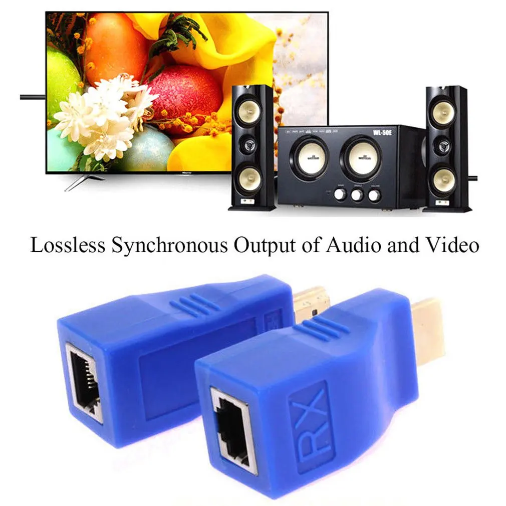 1080P HDMI в RJ45 через Cat 5e/6 сетевой кабель удлинитель конвертер адаптер сетевой кабель удлинитель через Cat