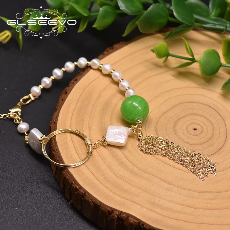 Женский Регулируемый браслет ручной работы GLSEEVO природная яркая вода женский