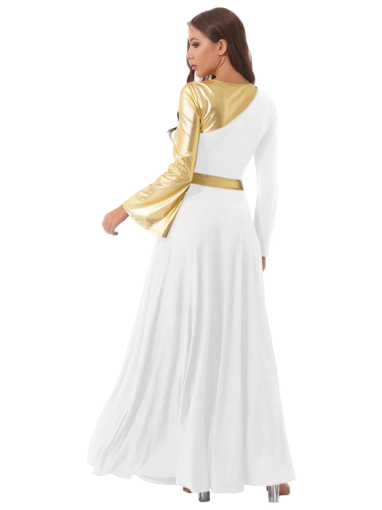 white and gold praise dance dress ADONAI praise / worship dance ephod