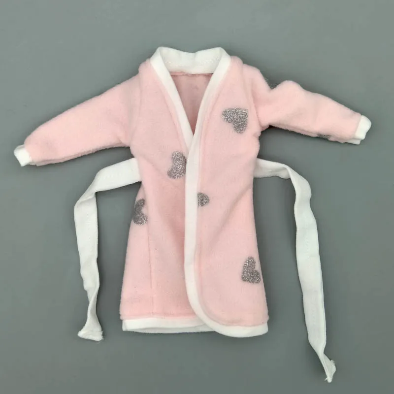 Розовый серый халат с сердцем для куклы Барби костюм для ванной зимняя пижама одежда для сна повседневная одежда для игры Барби дом детская игрушка