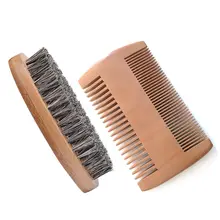 Для лица деревянный борода усы овальная Толстая щетка для бритья гребень набор для лица Борода Чистка волос уход за волосами мужской для мужчин