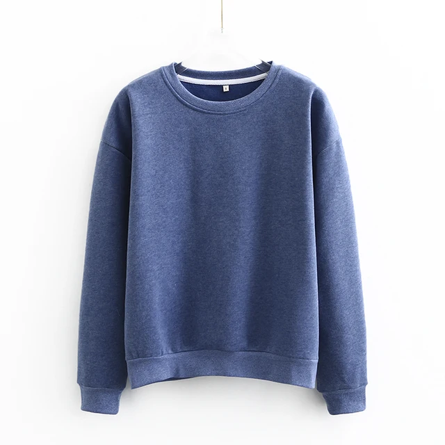 Tangada Women couple sweatshirt fleece 100% cotton amygreen oversized hood hoodies sweatshirts plus size SD60 6L20-dark blue