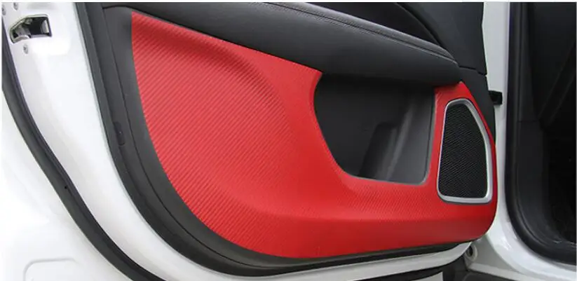 Carbon Fibre Doors Panel Protective Anti-Kick Pad Mat Sticker For Jeep Compass 18