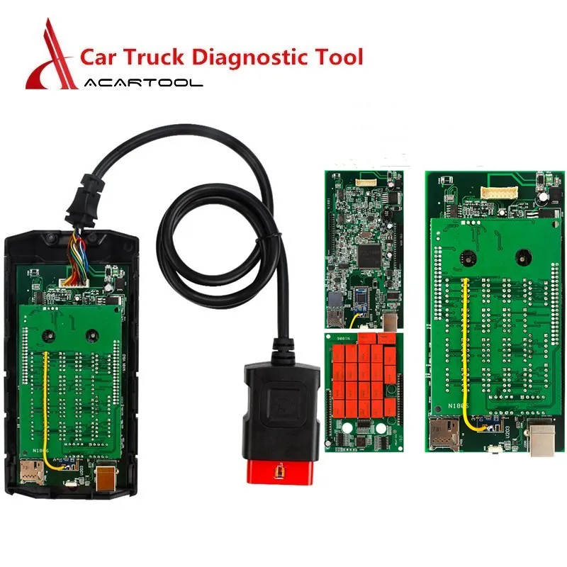 Универсальный OBD Автомобильный диагностический инструмент OBD2 сканер грузовик диагностический ВКН реле многоязычный код считыватель сканирующий инструмент зеленый/синий PCB