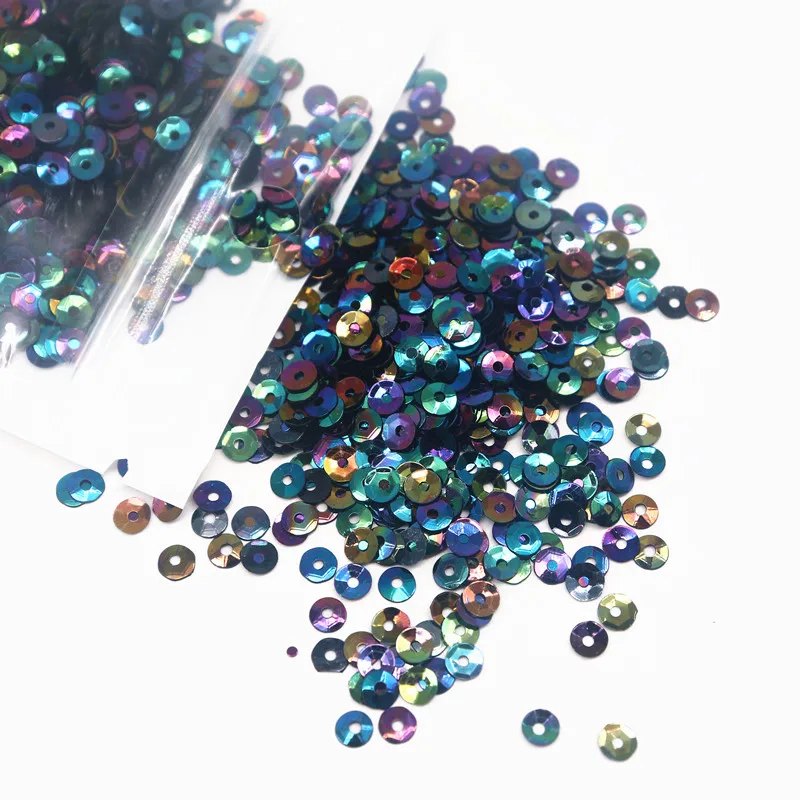 10g 3/4/5/6mm PVC Flat Cup Round Sequins AB Black Loose Glitter Sequins for Wedding Garment Dress Sequined Trim DIY Accessory sequins for crafts sequin embroidery accessories sequin sewing accessories sequins accessories