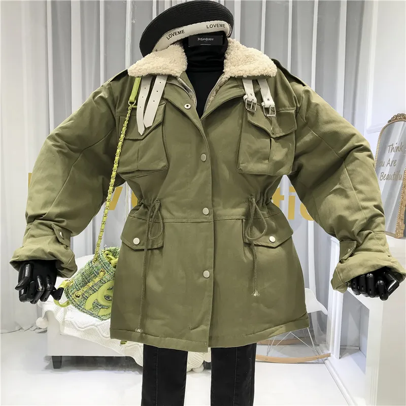Модный женский пуховик в стиле сафари, зимний корейский стиль, abrigos mujer invierno ropa de invierno para mujer