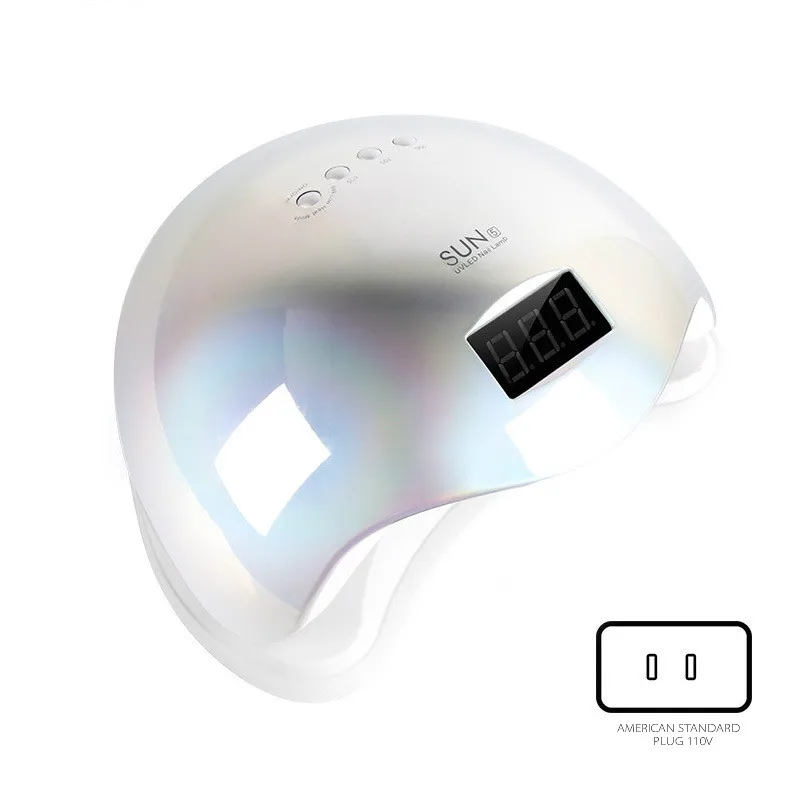 SILVER-110V-AMERICAN 48 Вт Профессиональный светильник для ногтей сушилка 3 цвета 180 градусов без мертвого угла облучения выпечки сухой УФ фототерапия Клей Сушилка для ногтей - Цвет: SILVER-110V-AMERICAN
