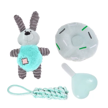 

New Small Large Dog Baby Saft Chew Vocal Molar Toys Pet Puppy Plush Sound Chew Training Squeaky Funny Toy Games Gift Box Set S21