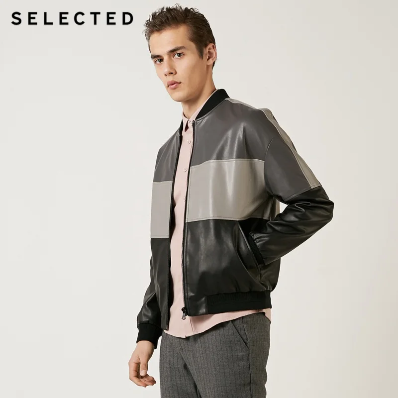

SELECTED Men's Leather Jacket Assorted Colors Baseball Collar Zip-through PU Jacket S | 4191P3516