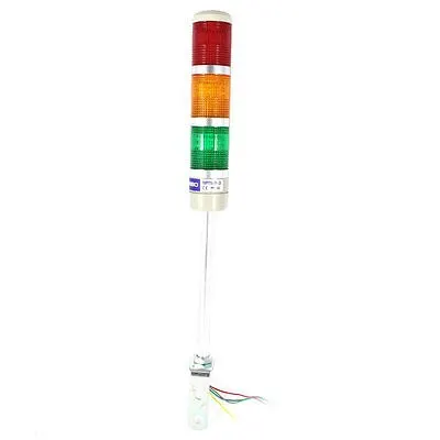

2.5Ft Wire Cord Industrial Red Orange Green LED Signal Lamp Warning Light DC 24V