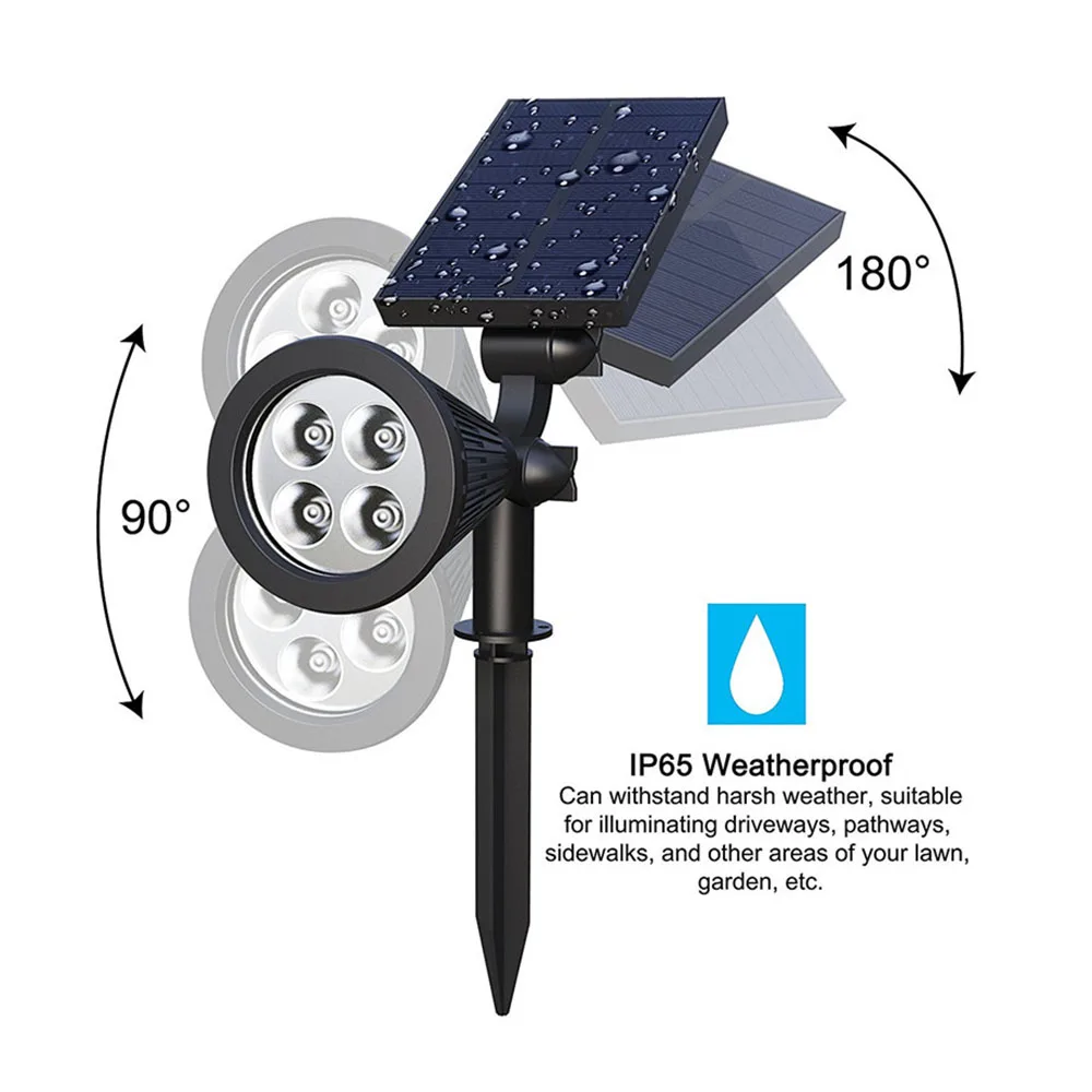 Солнечный Точечный светильник, светильник для газона, открытый водонепроницаемый садовый 4 светодиодный настенный светильник, Luces Solares Para внешний солнечный светильник на открытом воздухе