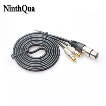 

NinthQua 1pcs XLR 3P Female to 2 Male RCA to XLR Cable Microphone Microphone Cable 1m