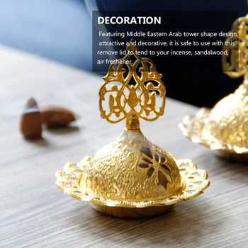 

1Pc Metal Incense Burner Fine Nice Novel Durable Arab Style Hollow Decor Oil Burner Censer Holder