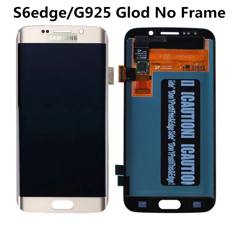 5,1 ''сменный супер AMOLED дисплей для SAMSUNG Galaxy s6 edge G925 G925F G925I lcd дигитайзер в сборе с рамкой - Цвет: Glod No Frame