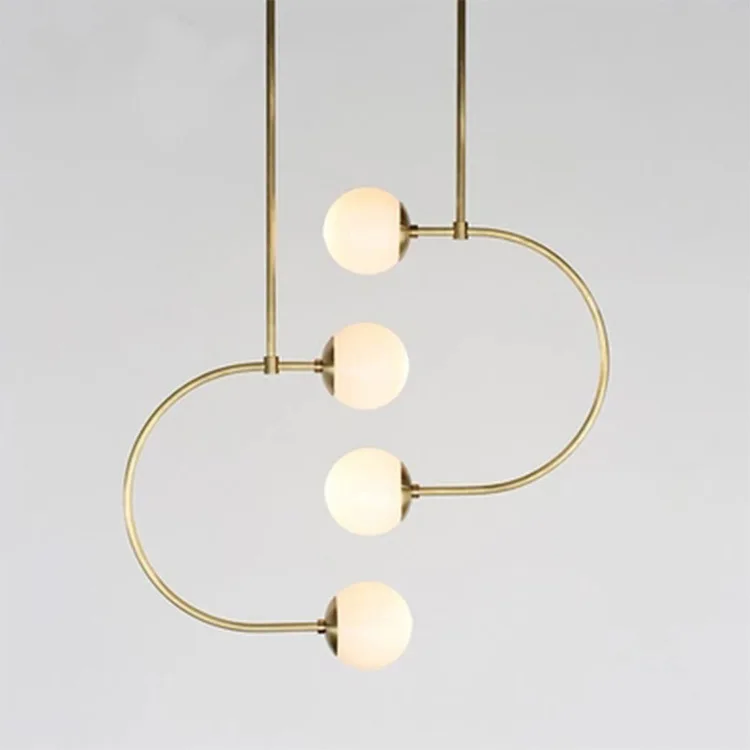 

Guest room study glass ball molecules pendant lamp post-modern simple American magic beans long pipe pendant light
