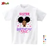 Birthday Girls T Shirt Family Matching Clothes Birthday Shirt Gift Black Princess Shirt Custom Name Kids Clothing Party Outfits 4