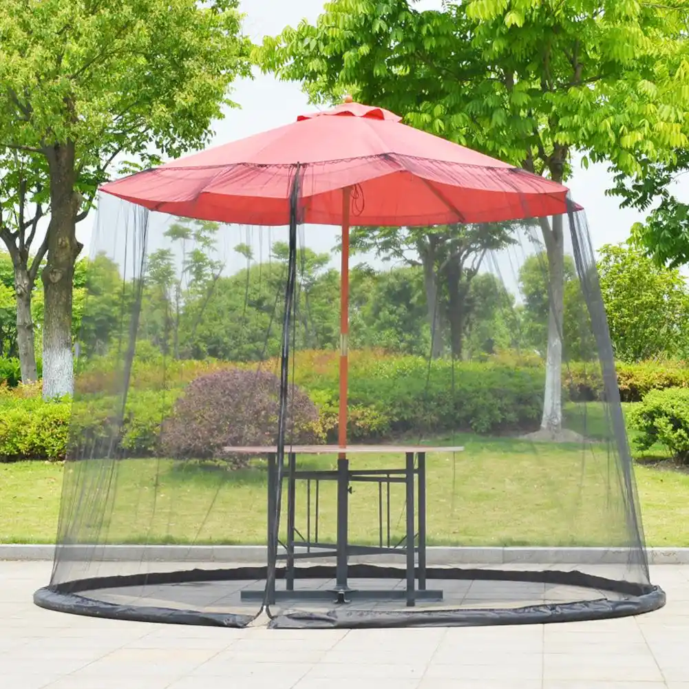 Outdoor Courtyard Circular Patio Umbrella Mosquito Netting Mesh Screen With Zipper Patio Tables Picnic Net Cover Mosquito Net Aliexpress