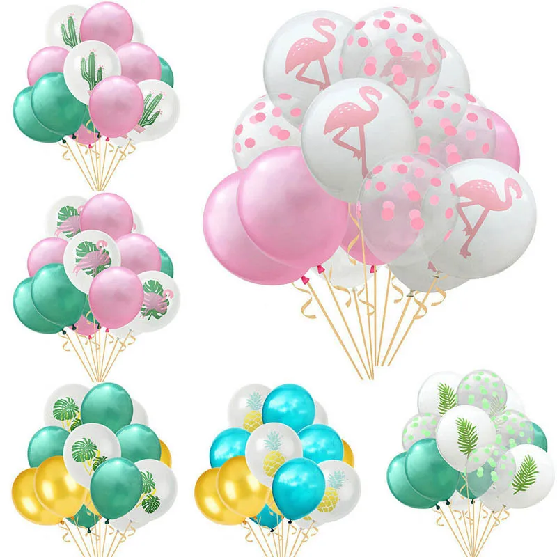 

ZOLLOR Turtle Leaf Pineapple Transparent Wave Point 15 Piece Balloon Combination Kid Birthday Balloon Party Decorations Supplies