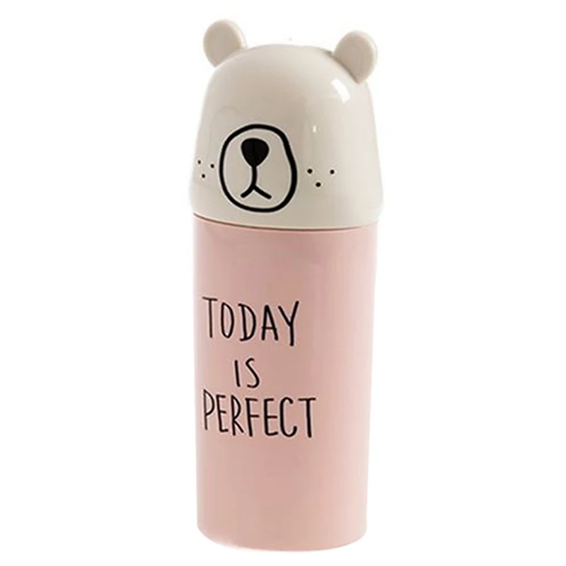 Cartoon Bear Toothpaste Toothbrush Holder Bathroom Accessories Portable Travel Toothbrush Cover Cup Bathroom Organizer