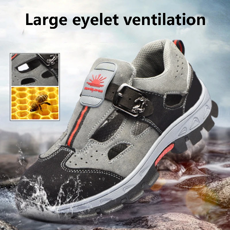 2019 Summer Breathable Deodorant Safety Shoes Casual Non-slip Men's Work Boots Wear Labor Insurance Sandals
