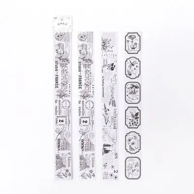 zhi wu zha ji 3 шт./компл. 4X35 см ретро-марки васи лента античное растение и Цветочные наклейки скрапбук DIY Наклейка kawaii школьные принадлежности - Цвет: zhi wu zha ji