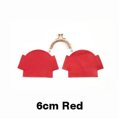 6cm-Red WUTA «сделай сам» из натуральной кожи; Женские ботинки в ретро-стиле кошелек комплект полуфабрикатов Craft подарок ручной работы из козьей кожи леди, с металлической застежкой, кошелек для монет - Color: 6cm-Red
