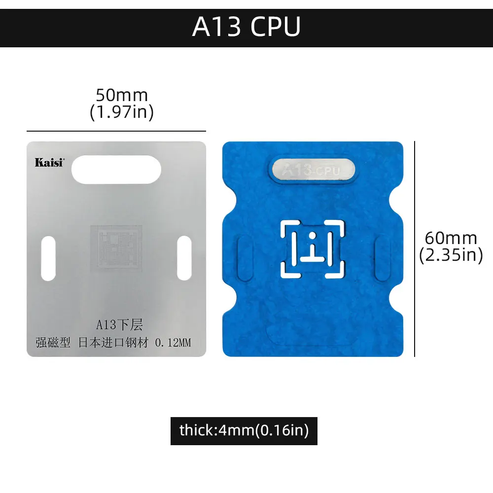 Kaisi-하단 레이어 보드 BGA 리볼링 스텐실 플랜트 틴 플랫폼, 아이폰 A10 A11 A12 A13 CPU 솔더 템플릿 키트