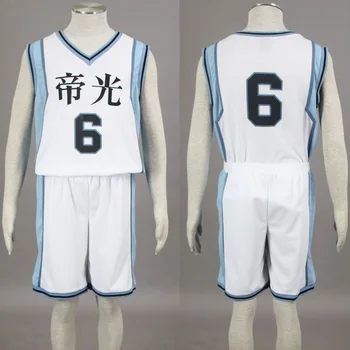 

Kuroko no Basuke Basket TEIKO 2nd school basketball suit mens uniforms boys sport clothes No.6 Aomine Daiki cosplay costume