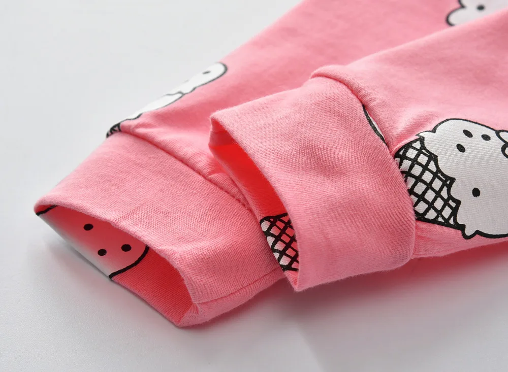 2 шт. футболка с длинным рукавом и принтом мороженого|Комплекты одежды| |