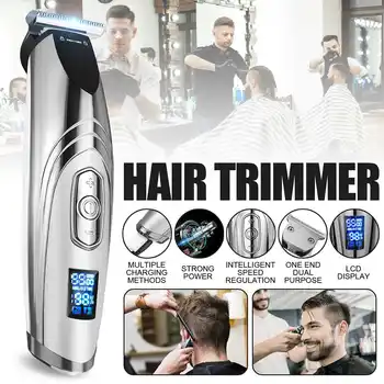 

Close-cutting LCD Digital Hair Trimmer Men Hair Clipper Rechargeable Professional Barber Salon Hair Cutting baldheaded outliner