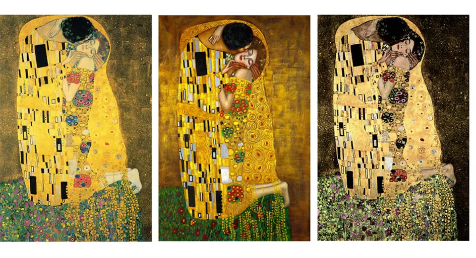 Gustav Klimt Kiss известные картины на холсте репродукции на стене классический портрет плакат для гостиной Куадрос Декор