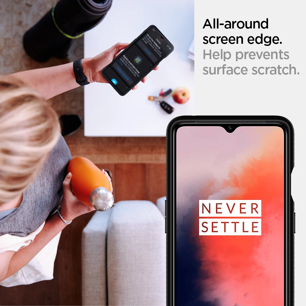 Spigen Чехол для OnePlus 7 T/7 T Pro Ультра Гибридный прозрачный жесткий чехол на заднюю панель+ черный мягкий бампер ударопрочный гибридный чехол s