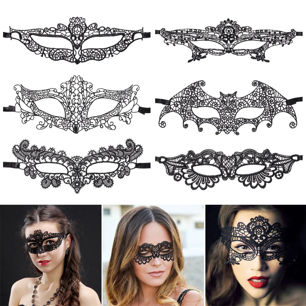 

1PC Black Sexy Lace Eye Mask Enchanting Face Decoratiion for Halloween Princess Party Costume Cosplay Products Party Accessories