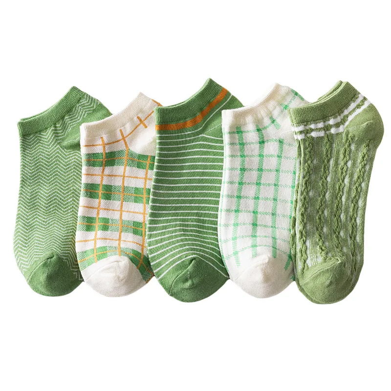 

Women's Short Socks for Men Set Couple Cotton Fashion Funny Harajuku Happy Slippers for Girls Ankle Matcha Cute Kawaii GiftSocks