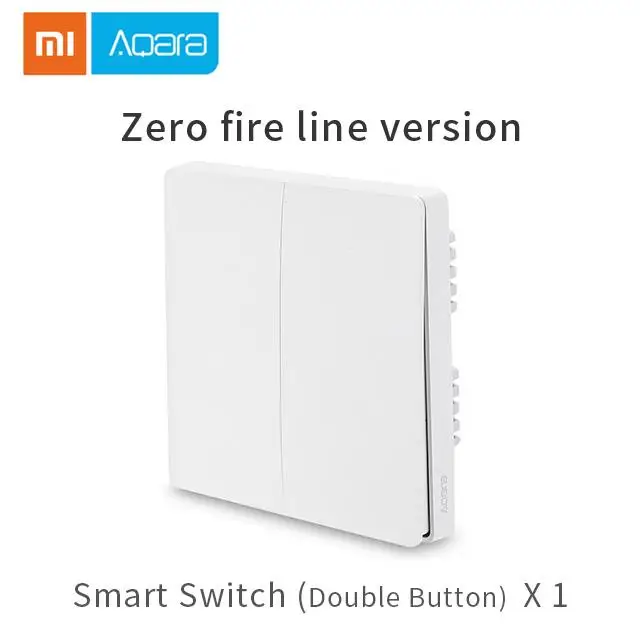 Xiaomi Aqara настенный выключатель Умный дом беспроводной ключ настенный выключатель Zero Line Fire ZigBee версия работает с Mijia/Apple HomeKit APP - Цвет: Wall Switch double Z