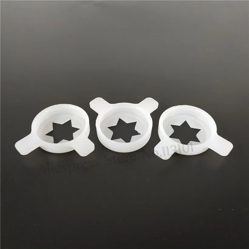 Ice Cream Machine Parts 3 in 1 Fancy Hexagram Modelling Caps Spare Parts for Soft Ice Cream Machine Plastic Nozzle Lids Accessories 29mm Inner Diameter