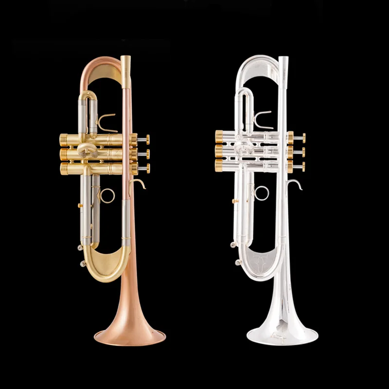 Bb Trumpet Gold Lacquer Silver Plated Trumpet Brass Musical Instruments Composite Type