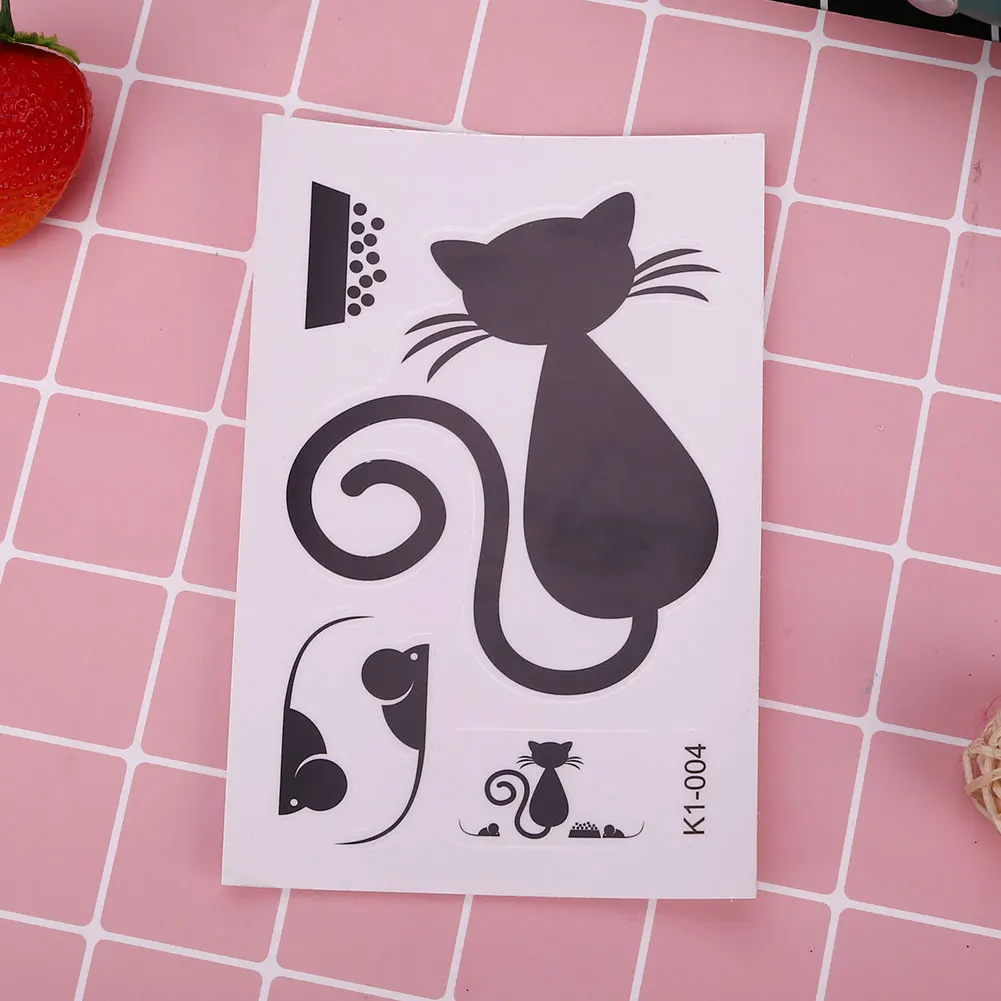 Переключатель наклейки мультфильм кошка шаблон на стену украшения DIY