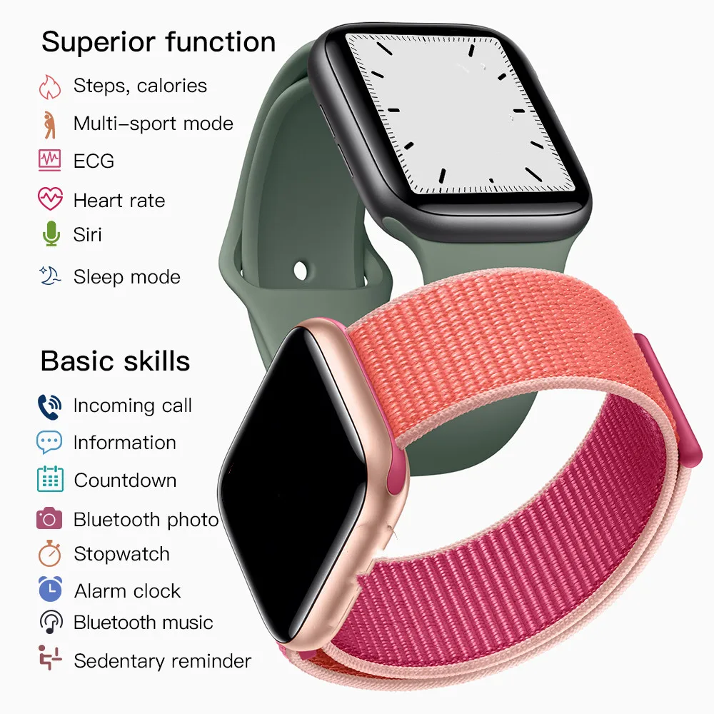 Часы IWO 12 Bluetooth Смарт-часы 44 мм чехол для Apple iOS Android телефон сердечный ритм